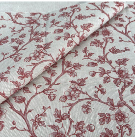 Tissu Aspect Lin / Motif Fleuri – Meredith Lin & Rouge | 10.90 €/M