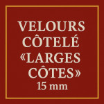 Velours côtelé larges côtes 15 mm – Coupons 50x70 et 50x140 | Tissus LM