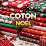 Coton Noël – Coupon tissu coton imprimé fêtes